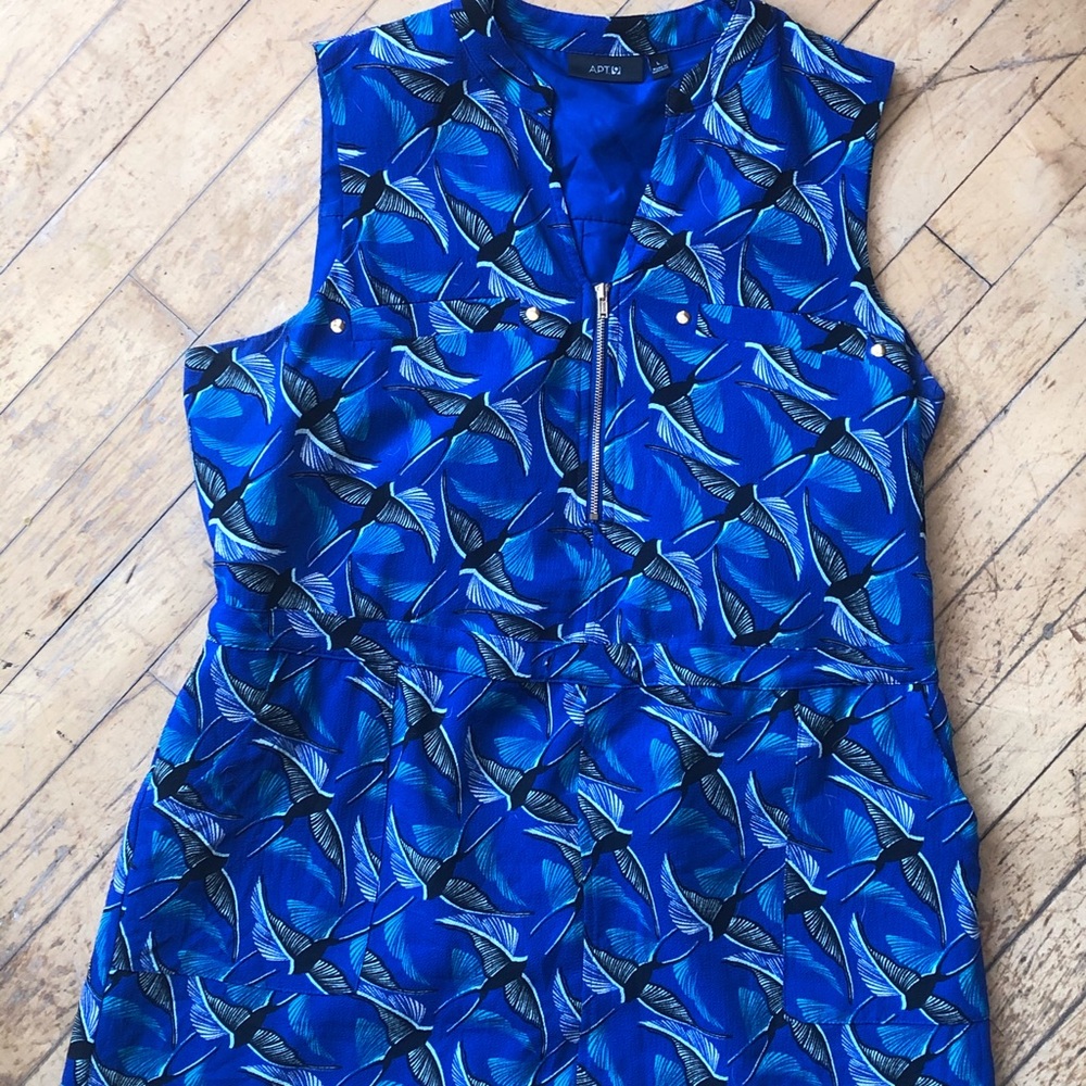 Apt 9 Blue bird print dress knee length